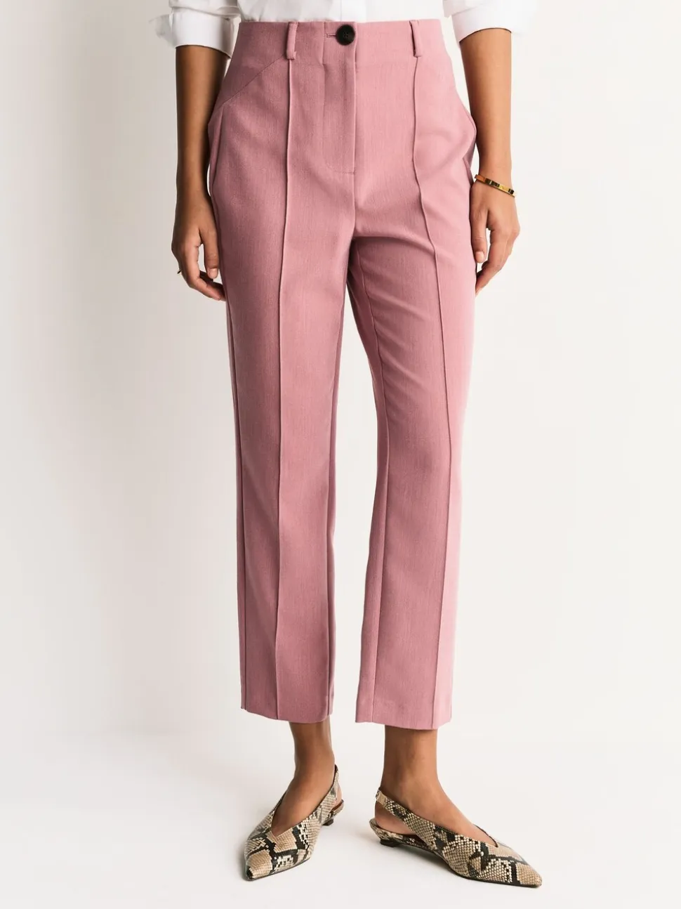Rose clair - Pantalons Ajusté Habillé sculptant