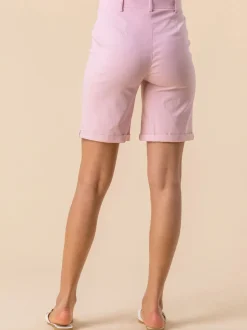 Rose clair - Short Roman extensible à revers