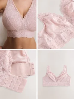 Rose clair - Soutien-gorge en dentelle maintien total