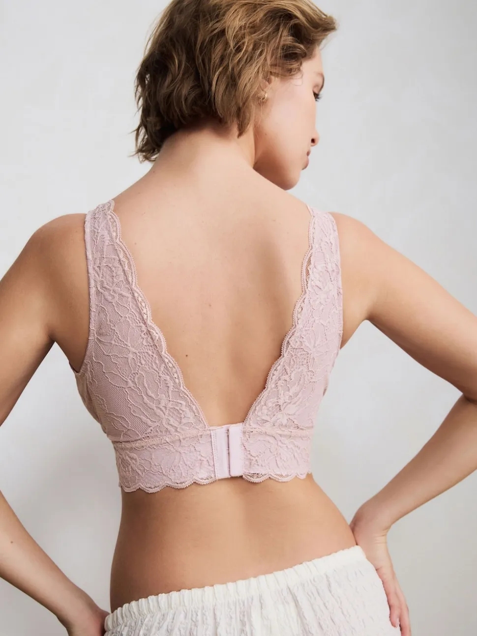 Rose clair - Soutien-gorge en dentelle maintien total