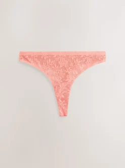 Rose corail - Dentelle sur l’ensemble Pas de VPL Slips 3 Lot