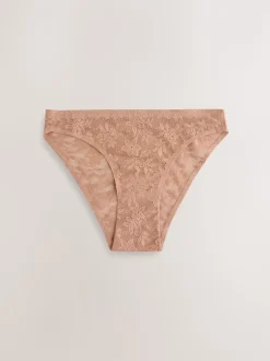 Rose corail - Dentelle sur l’ensemble Pas de VPL Slips 3 Lot