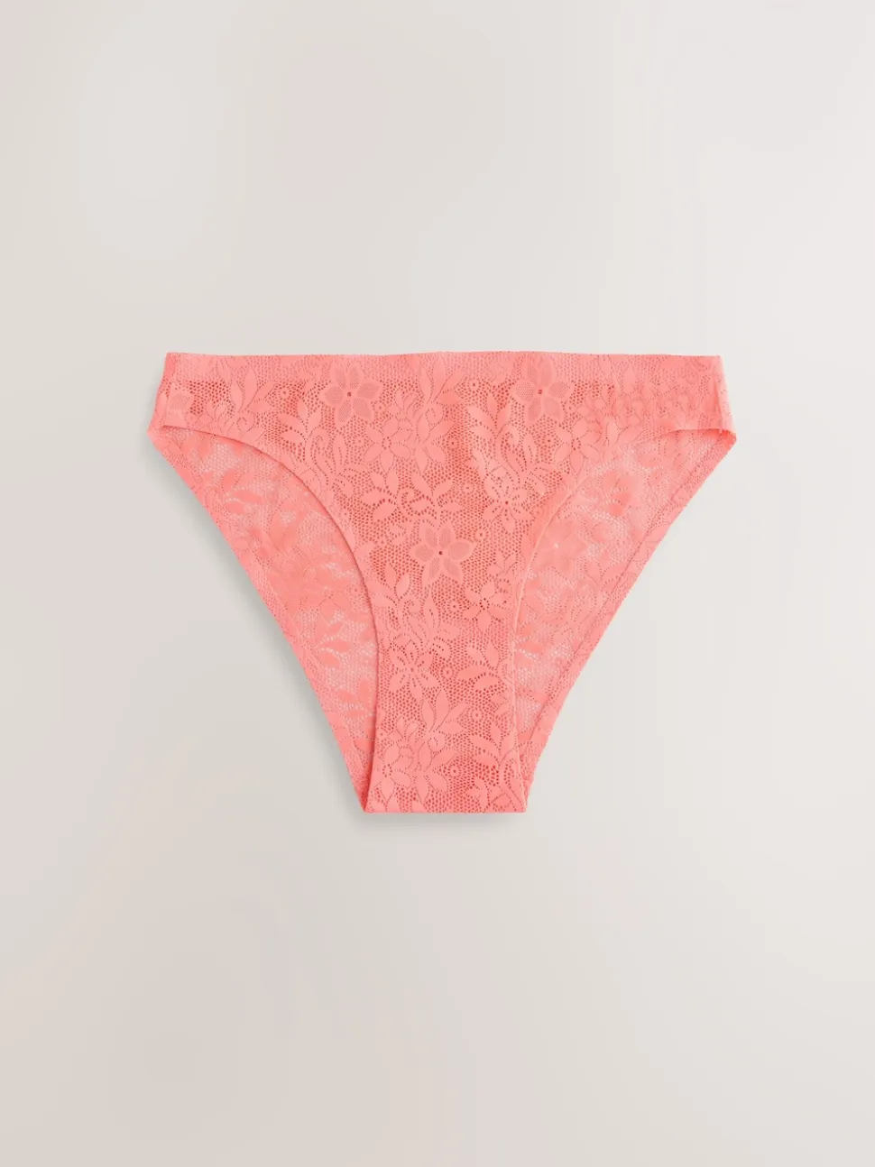 Rose corail - Dentelle sur l’ensemble Pas de VPL Slips 3 Lot