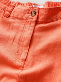 Rose corail - Pantalons intelligents à jambe large en lin Blend