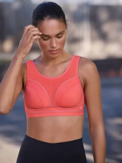 Rose corail - Soutien-gorge non rembourré BG Active Sports High Impact Dry Tech