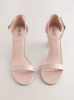Rose couleur chair - Sandales à talons carrés