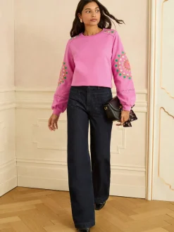 Rose Cœur Ric Rac - Love & Roses Sweat brodé