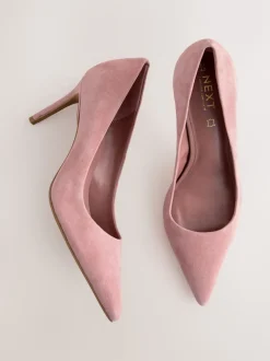 Rose en daim rose - Chaussures de milieu de terrain en cuir