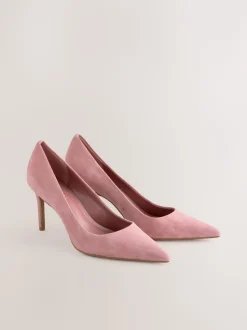 Rose en daim rose - Chaussures de milieu de terrain en cuir