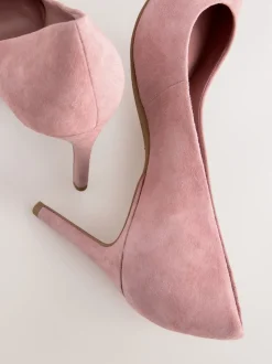 Rose en daim rose - Chaussures de milieu de terrain en cuir