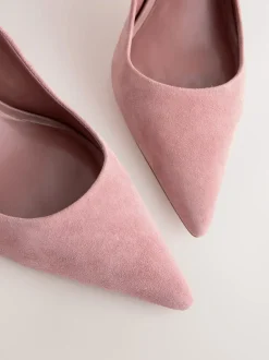 Rose en daim rose - Chaussures de milieu de terrain en cuir