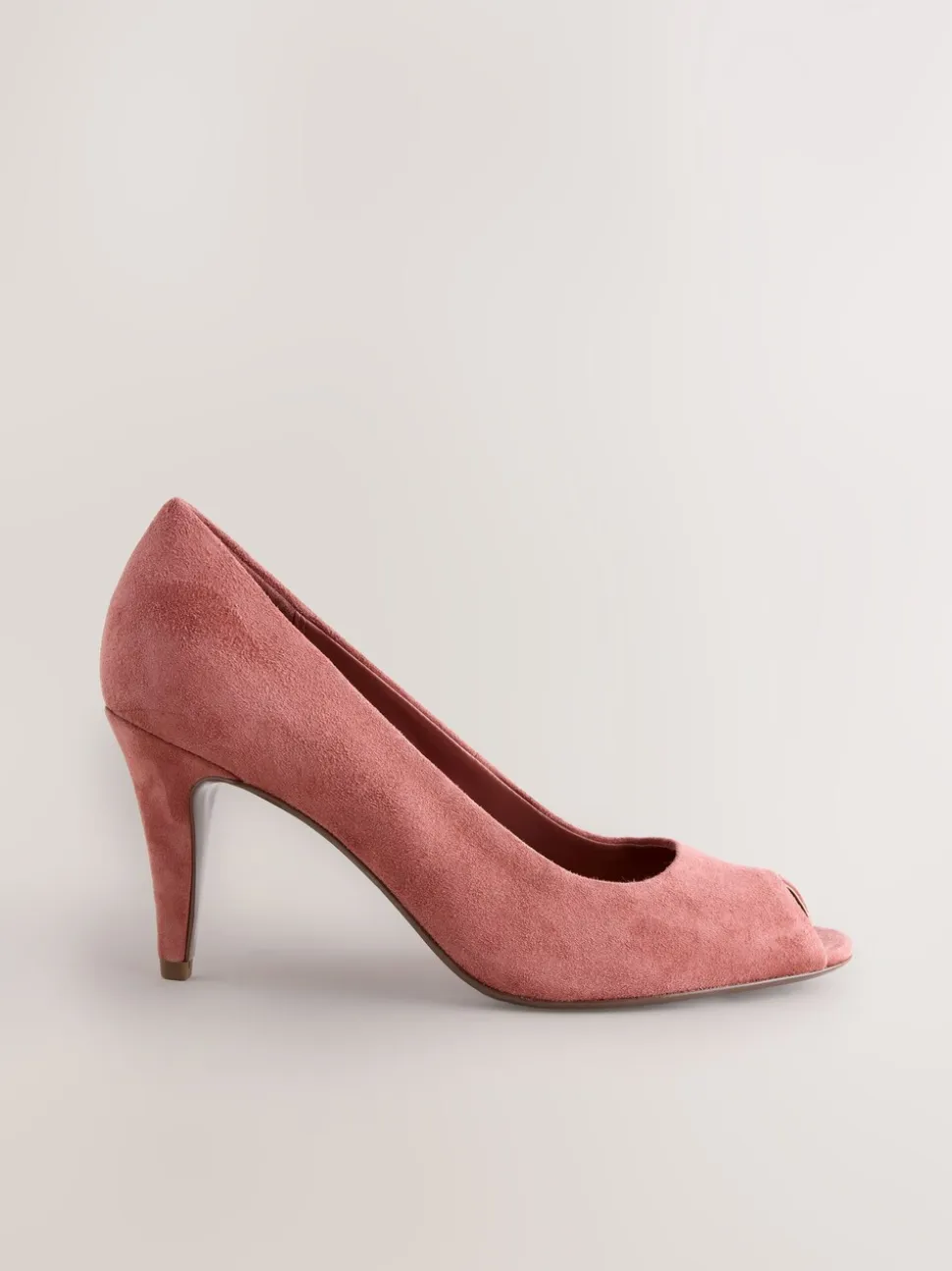 Rose en daim rose - Chaussures à talons Bout ouvert en cuir haut de gamme