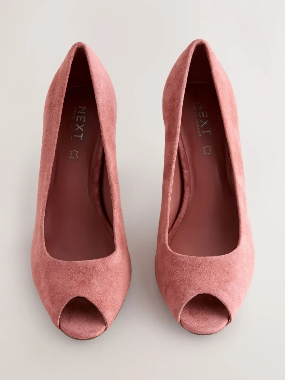 Rose en daim rose - Chaussures à talons Bout ouvert en cuir haut de gamme