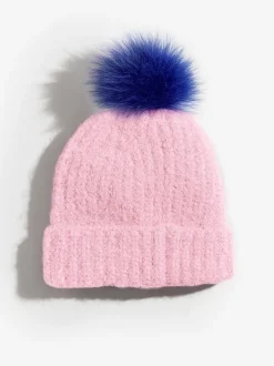 Rose et bleu contrastant - Love & Roses Chapeau à pompon confortable