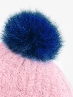Rose et bleu contrastant - Love & Roses Chapeau à pompon confortable