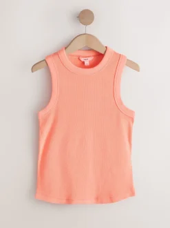 Rose Fluo/Bleu/Orange - Débardeur côtelé Racer