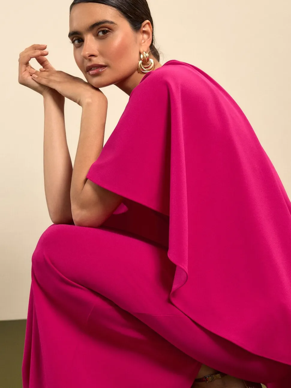 Rose framboise - Cape Robe longue