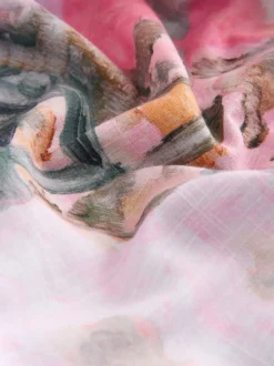 Rose imprimé scène Benjamin Maclegor - Robe de chambre en satin