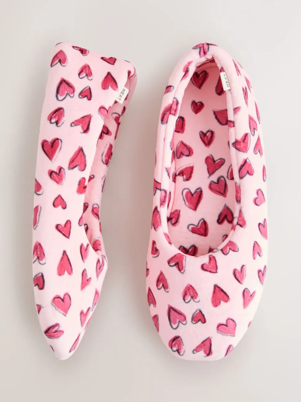Rose motif cœurs - Chaussons de ballet