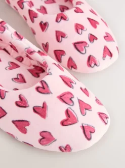 Rose motif cœurs - Chaussons de ballet