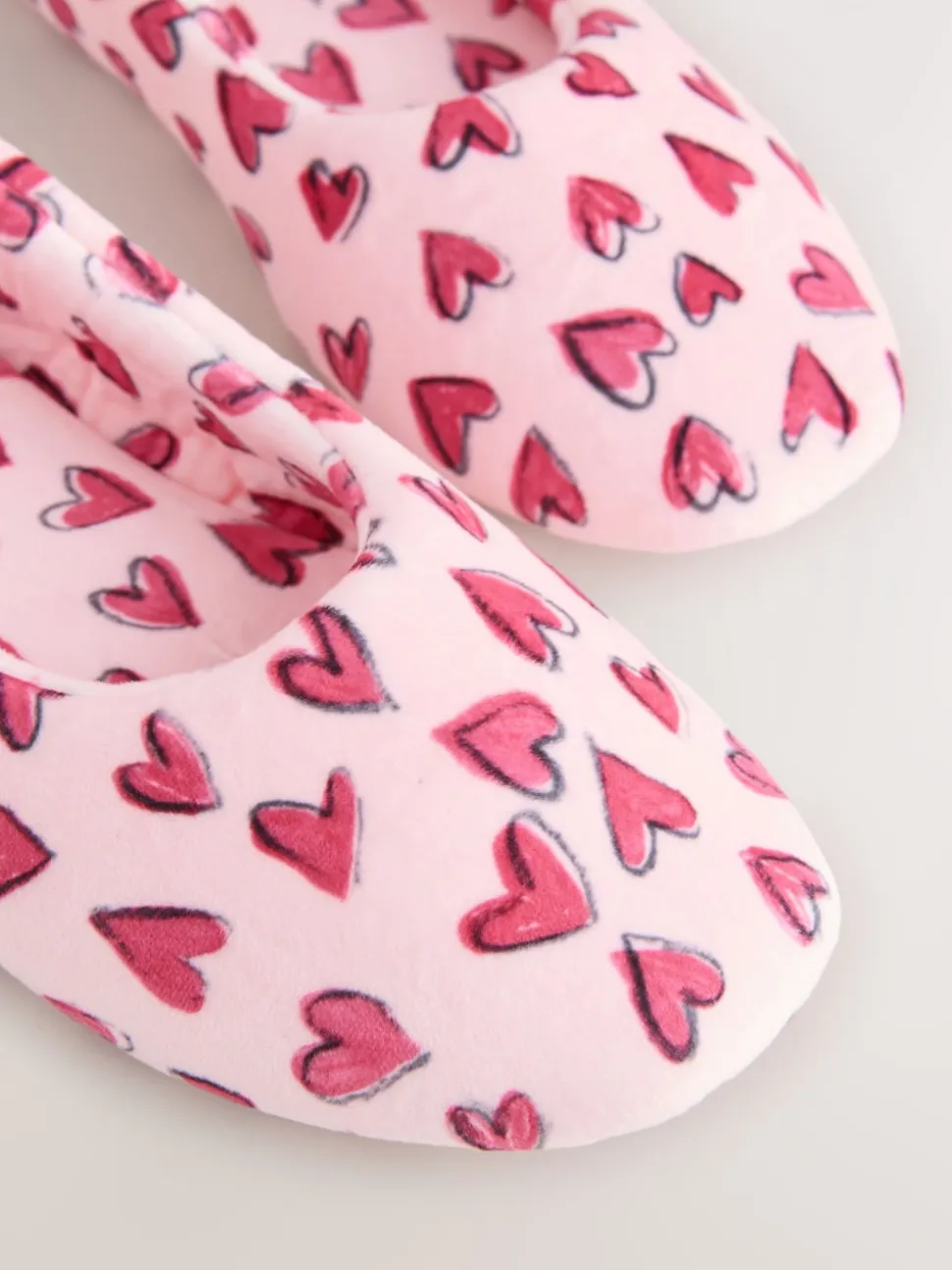 Rose motif cœurs - Chaussons de ballet