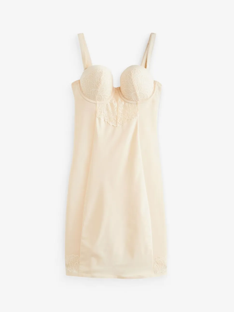 Rose Nude - Combinaison gainante en dentelle à bonnets