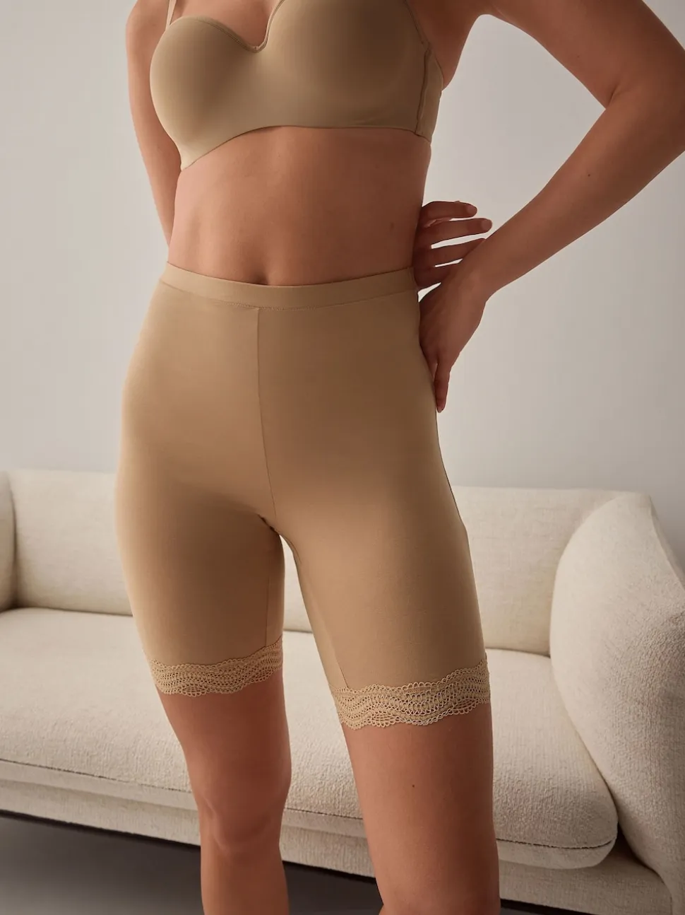 Rose Nude - Short anti-chafe en coton mélangé 2 Pack