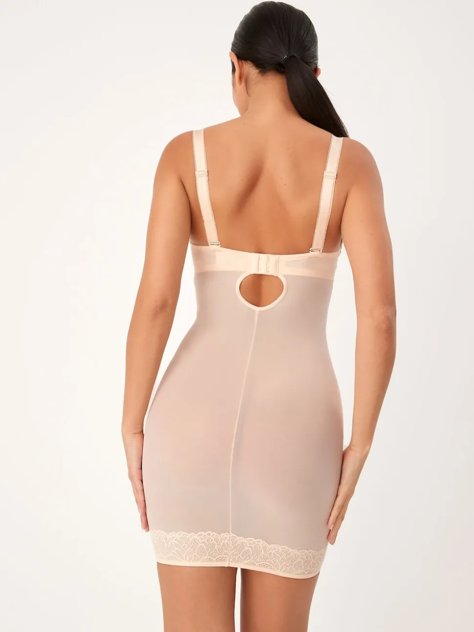 Rose Nude - Slip Dentelle DD+ ferme à contrôle du ventre légèrement rembourré