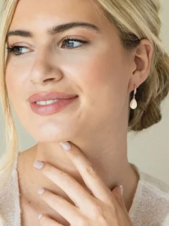 Rose Or - Ivoire & Co Boucles d’oreilles pendantes en cristal et perles Salford