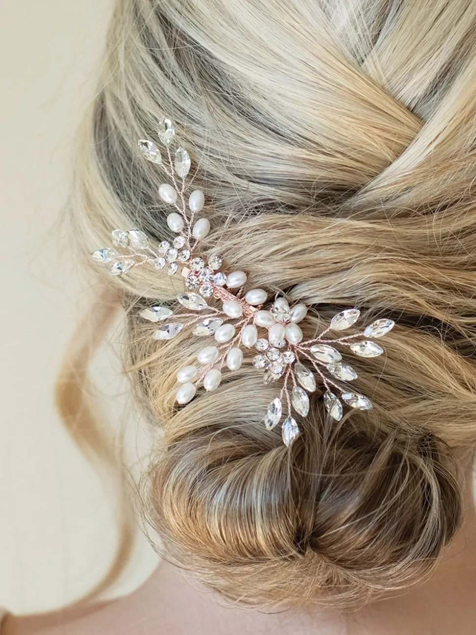 Rose Or - Peigne Ivory & Co Pearl Shimmer Crystal