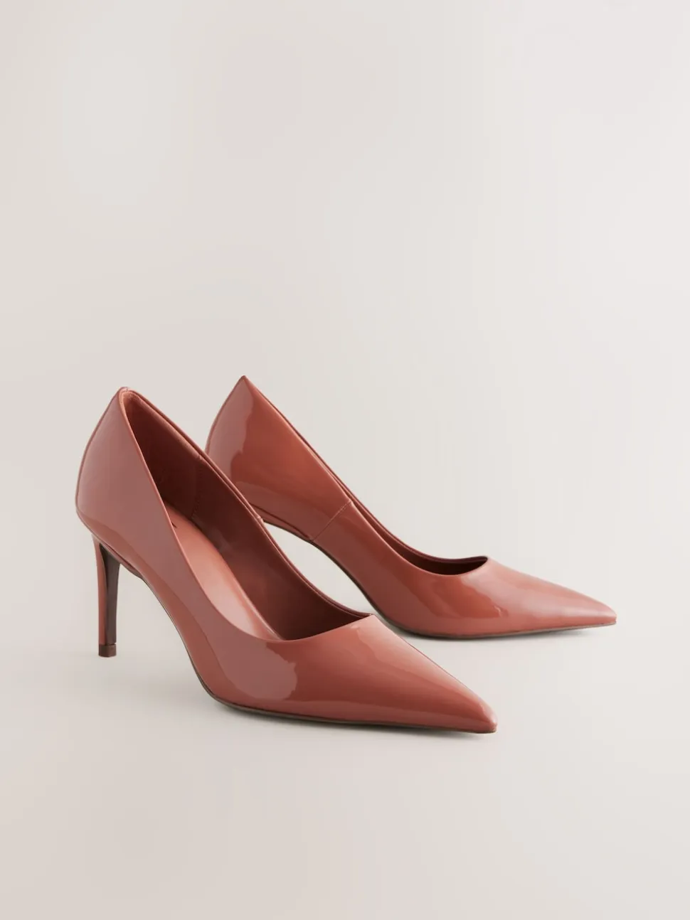 Rose rose - Escarpins à bout pointu à talons mi-hauts
