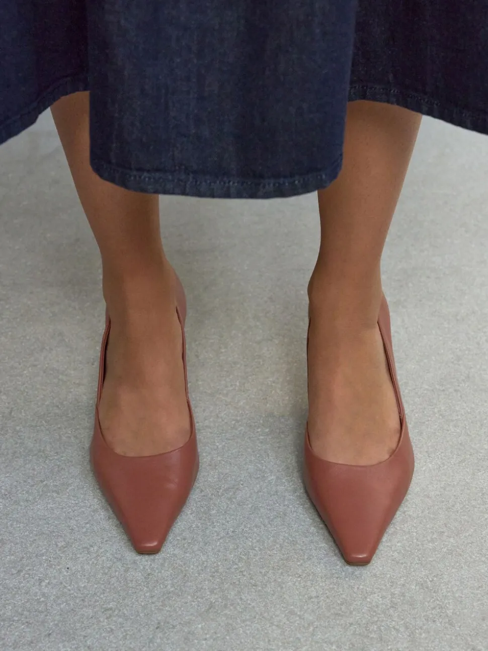 Rose rose - Escarpins Forever Comfort® en cuir à talons et bout pointu