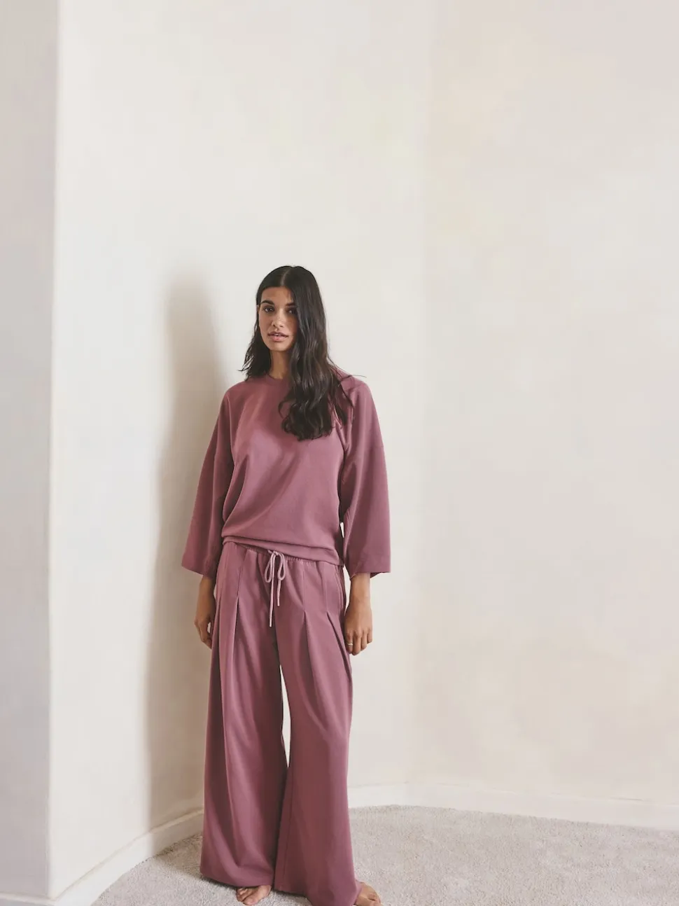 Rose rose - Jogging N.Premium à jambe large