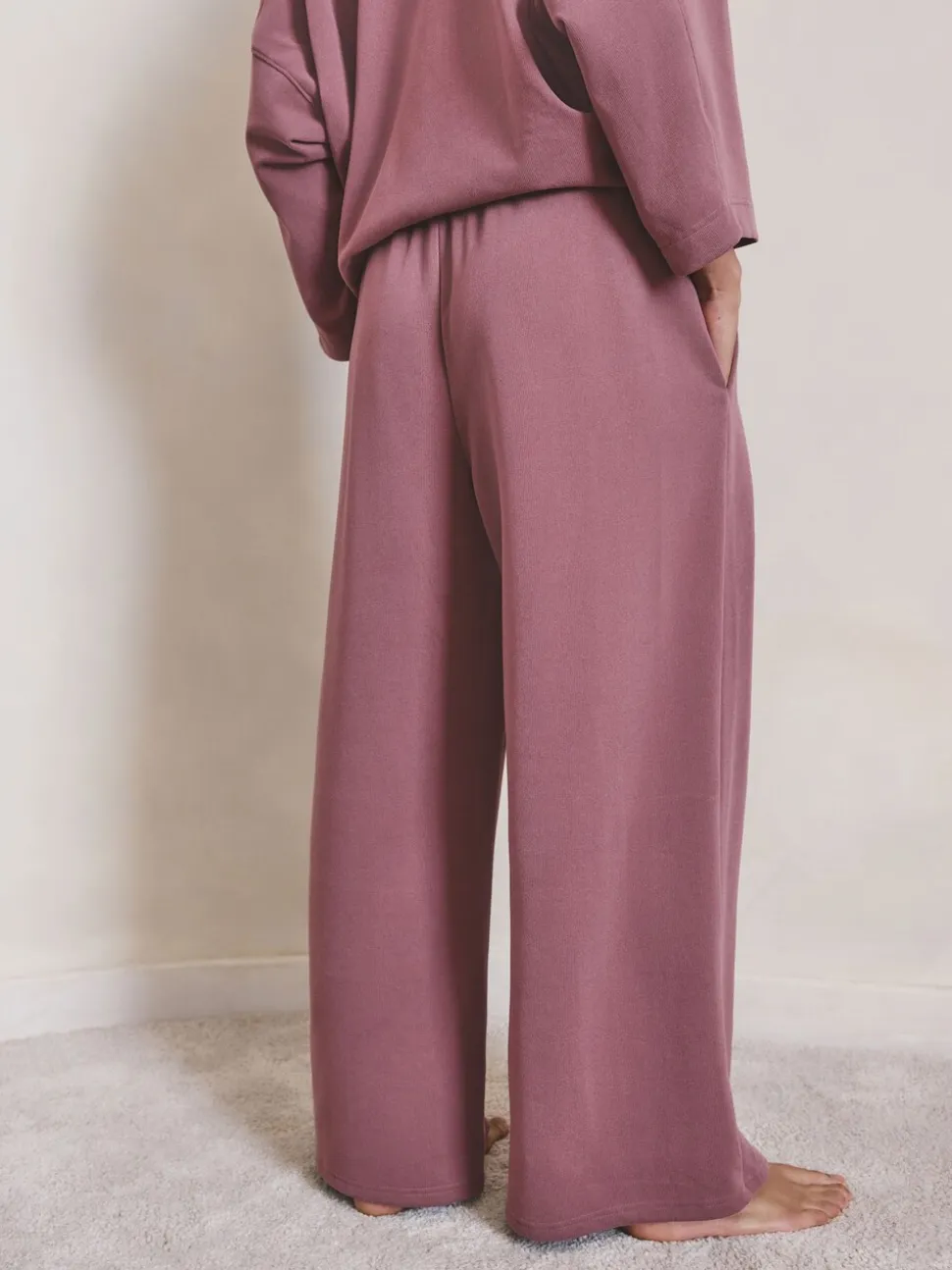 Rose rose - Jogging N.Premium à jambe large