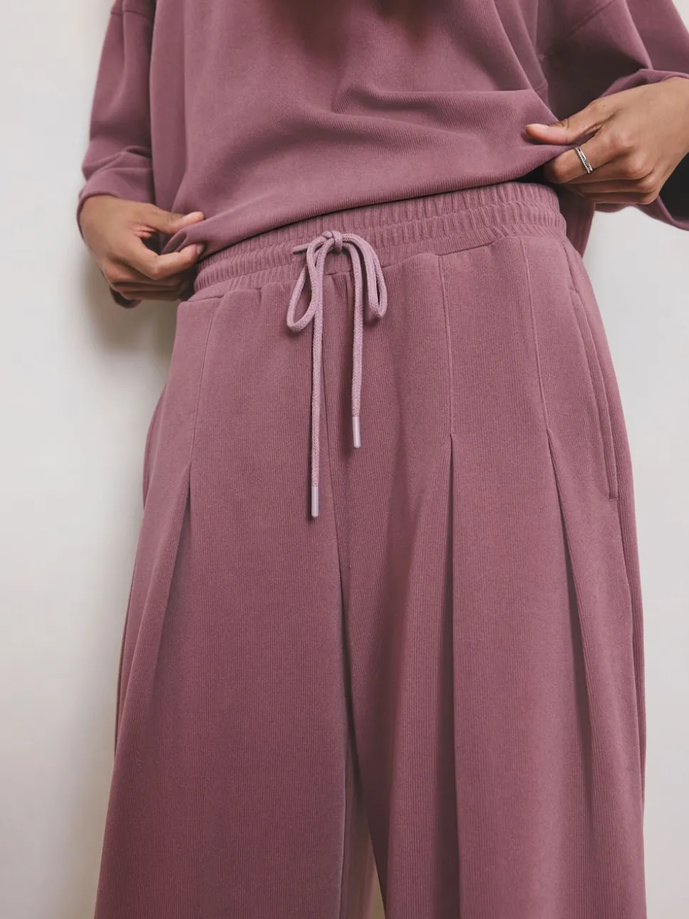 Rose rose - Jogging N.Premium à jambe large