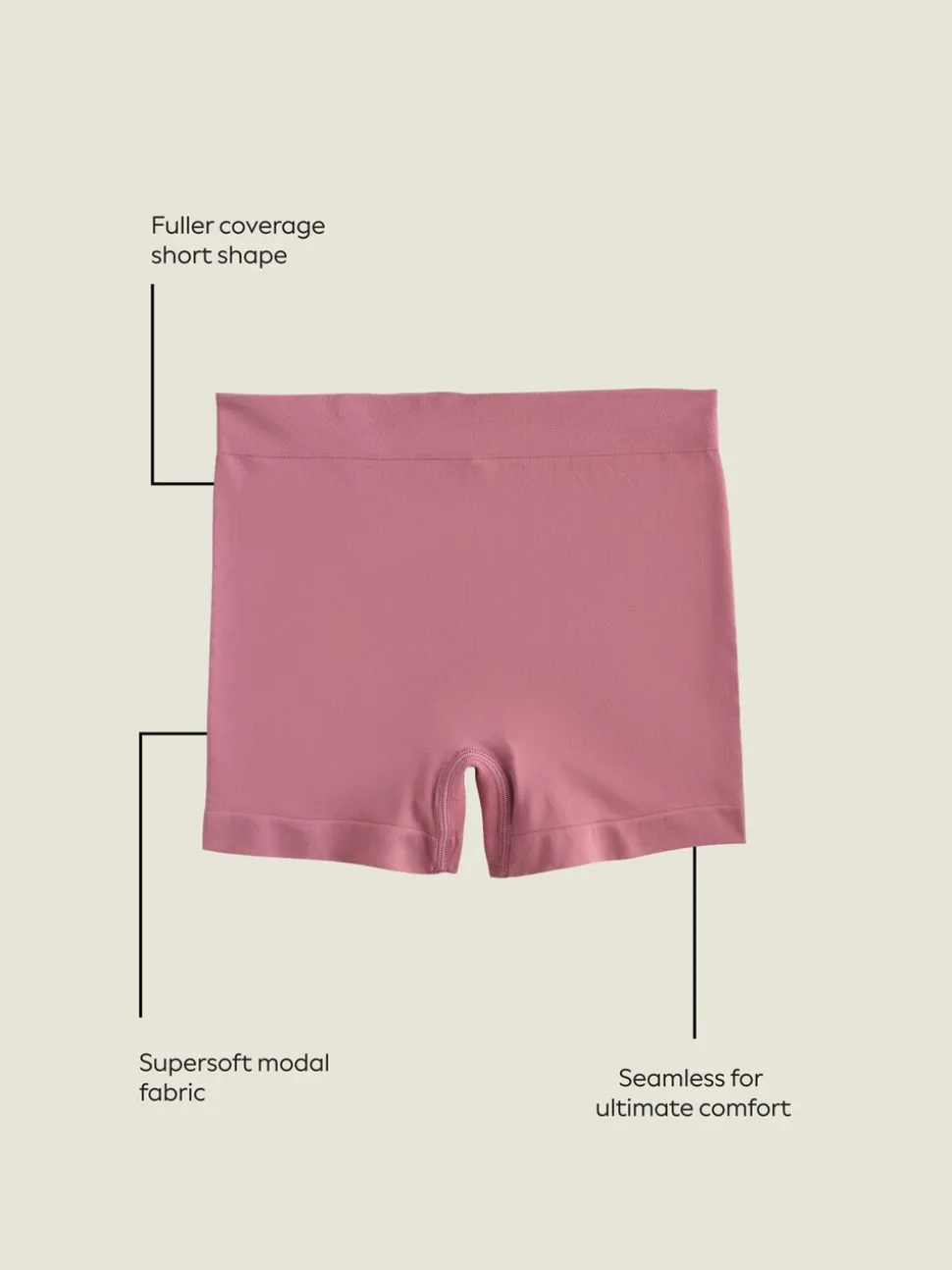 Rose rose - N.Premium Short sans coutures super doux