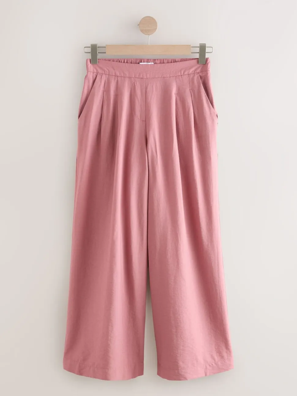 Rose rose - Pantalon large avec lin