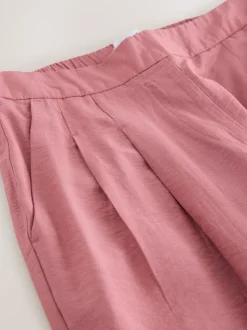 Rose rose - Pantalon large avec lin