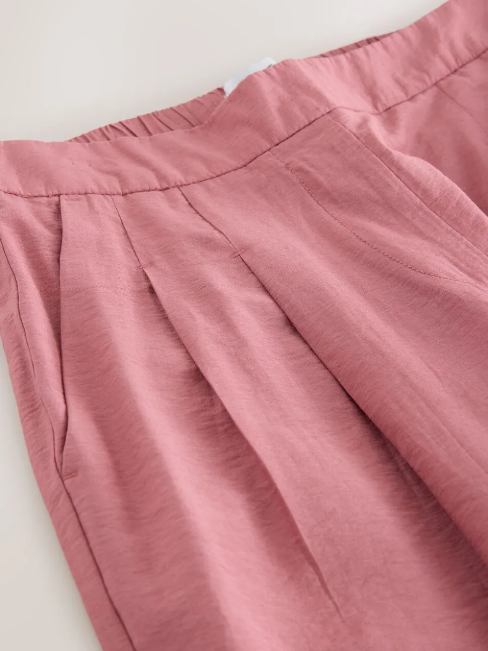 Rose rose - Pantalon large avec lin