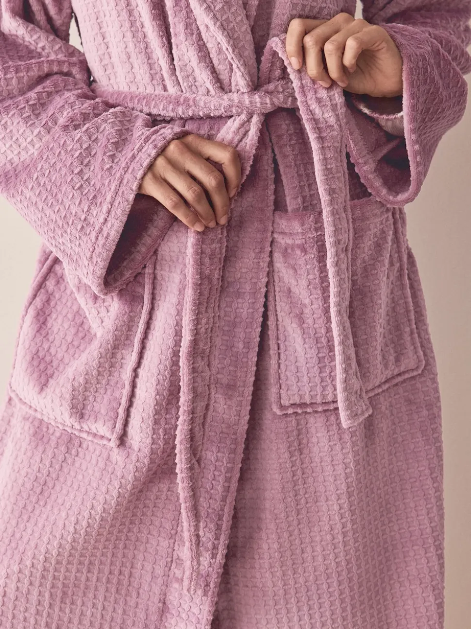 Rose rose - Peignoir gaufré douillet