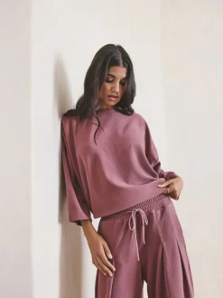 Rose rose - Sweat-shirt brossé