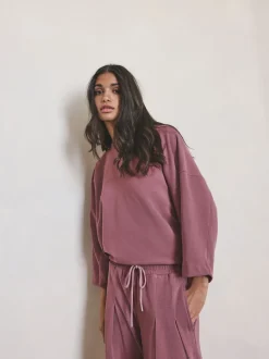 Rose rose - Sweat-shirt brossé