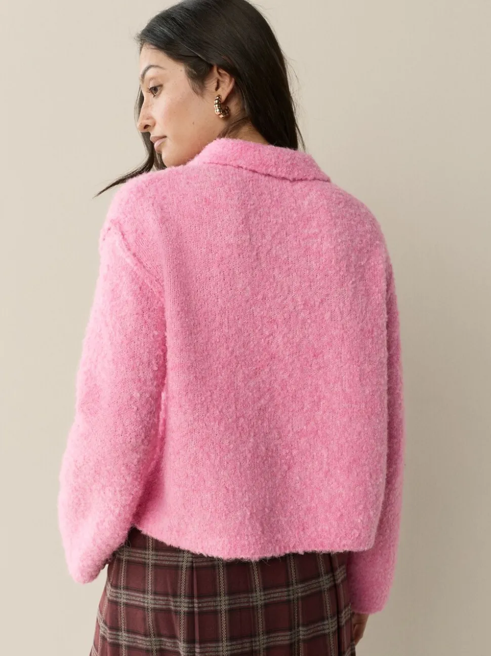 Rose vif - Pull polo à manches longues Boucle