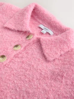 Rose vif - Pull polo à manches longues Boucle