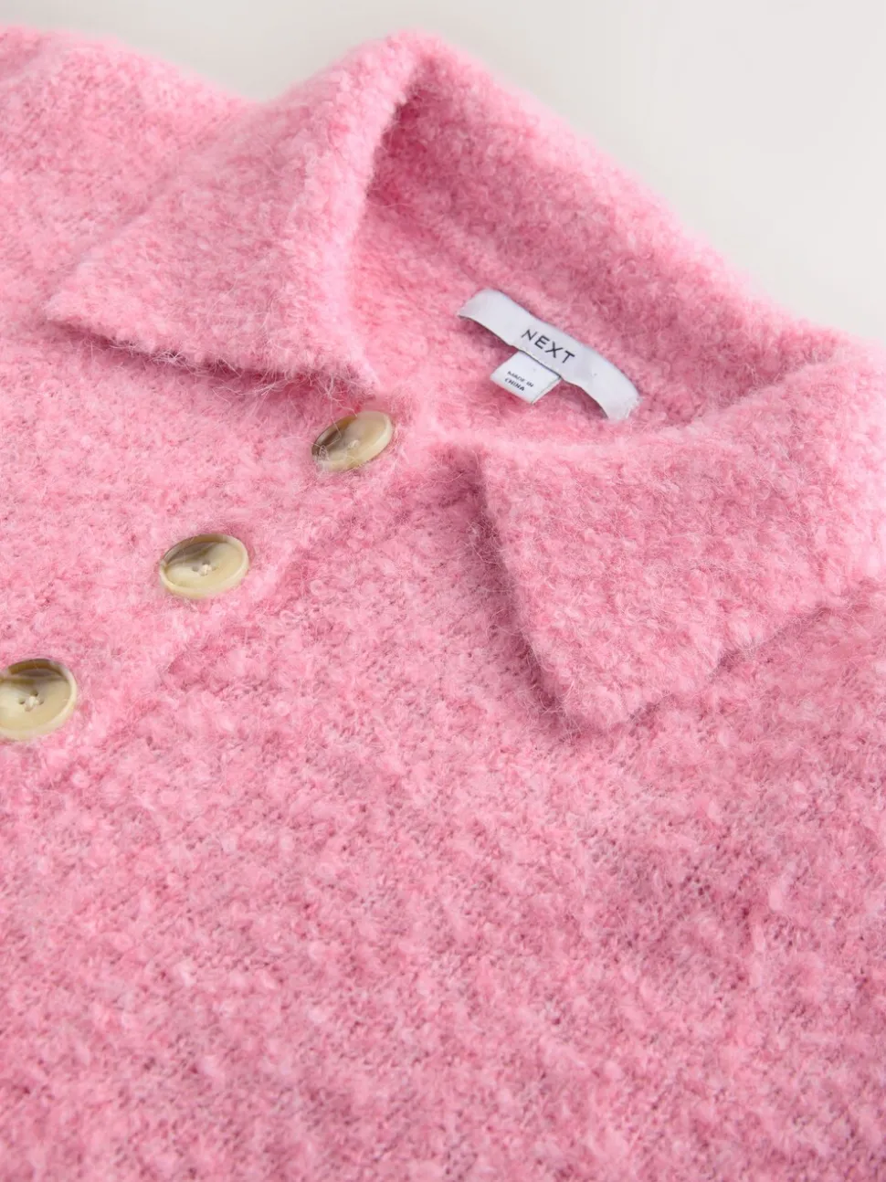 Rose vif - Pull polo à manches longues Boucle