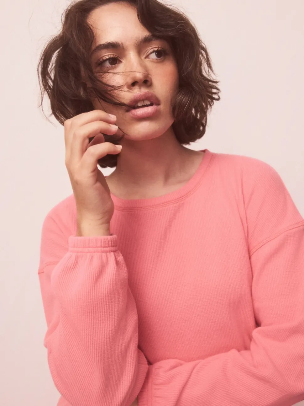 Rose vif - Pyjama à manches longues Cosy Waffle