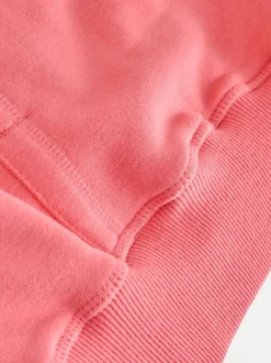 Rose vif - Sweat-shirt à capuche long actif à coutures apparentes ultra-doux avec poches