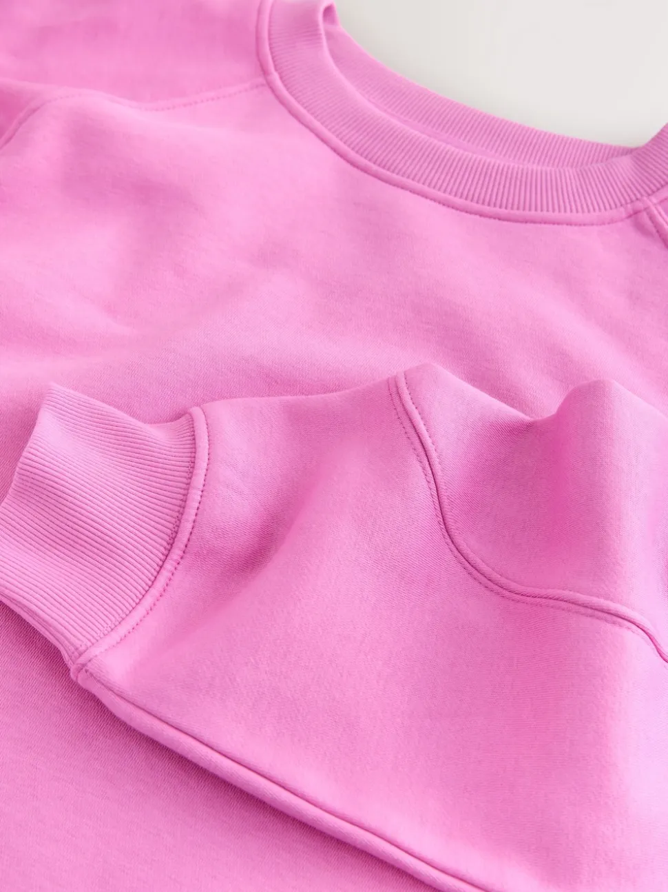 Rose vif - Sweat-shirt épais décontracté à Col rond