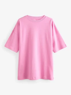 Rose vif - T-shirt long épais décontracté