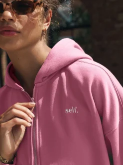 Rose vif - Veste zippée à capuche